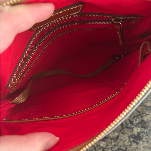 Dooney & Bourke Gray Leather Crossbody Bag with Brown Trim - Picture 8 of 9